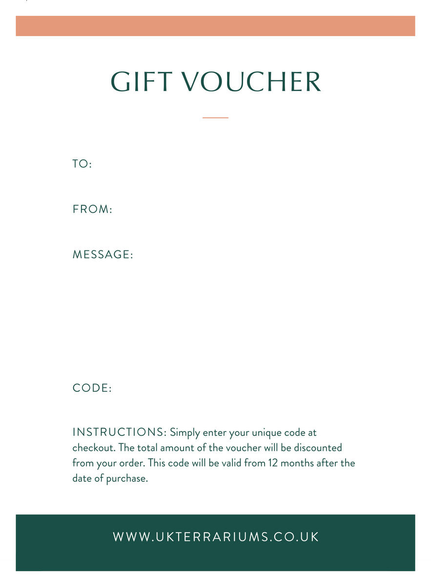 £25 Gift Voucher UK Terrariums Lusan