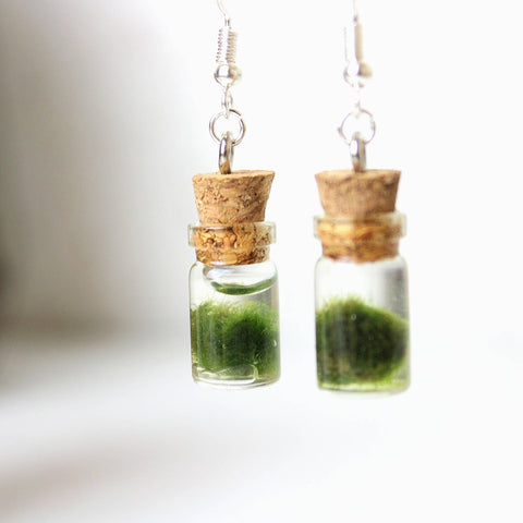 Marimo Moss Earrings [UK-Wide Shipping Available]